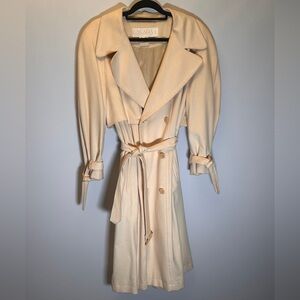Escada Beige Tan wool angora Cream Coat -  size Large